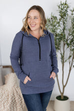 Load image into Gallery viewer, Pixie Pocket Halfzip Hoodie - Heathered Navy
