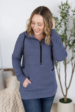 Load image into Gallery viewer, Pixie Pocket Halfzip Hoodie - Heathered Navy