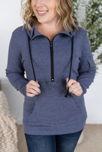 Load image into Gallery viewer, Pixie Pocket Halfzip Hoodie - Heathered Navy