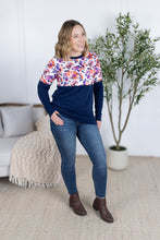 Load image into Gallery viewer, Natalie Pullover - Autumn Purple Abstract and Navy