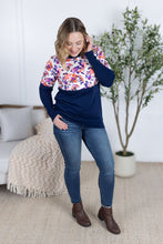 Load image into Gallery viewer, Natalie Pullover - Autumn Purple Abstract and Navy