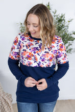 Load image into Gallery viewer, Natalie Pullover - Autumn Purple Abstract and Navy