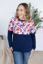 Load image into Gallery viewer, Natalie Pullover - Autumn Purple Abstract and Navy