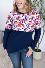 Load image into Gallery viewer, Natalie Pullover - Autumn Purple Abstract and Navy