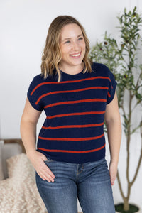 Striped Sweater Top - Navy