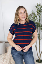 Load image into Gallery viewer, Striped Sweater Top - Navy