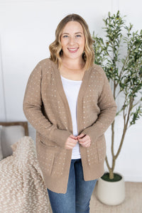 Dalilah Dot Cardigan - Tan