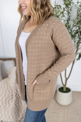 Dalilah Dot Cardigan - Tan
