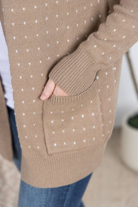 Dalilah Dot Cardigan - Tan