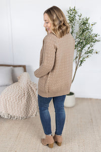 Dalilah Dot Cardigan - Tan