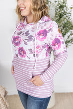 Load image into Gallery viewer, Hailey Pullover Hoodie - Autumn Blossom and Stripes