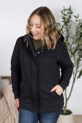Kyla Zipper Snap Jacket - Black
