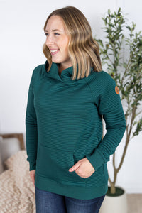 Tatum Textured Pullover Hoodie - Hunter Green