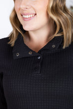 Load image into Gallery viewer, Whitley Waffle Snap Pullover - Black