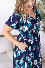 Load image into Gallery viewer, Harley High-Lo Dress - Navy and Teal Floral