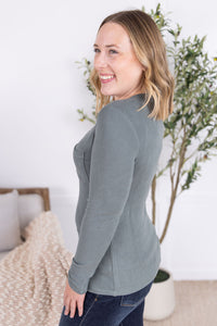 Georgia Long Sleeve Top - Dusty Jade