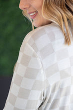 Load image into Gallery viewer, Classic Cardigan - Neutral Checkers