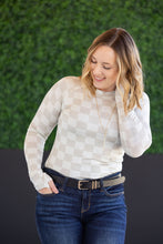 Load image into Gallery viewer, Blair Long Sleeve Top - Neutral Checkers