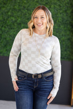 Load image into Gallery viewer, Blair Long Sleeve Top - Neutral Checkers