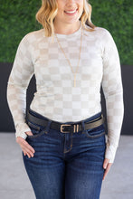 Load image into Gallery viewer, Blair Long Sleeve Top - Neutral Checkers