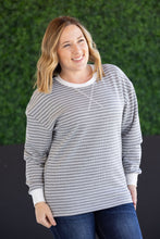 Load image into Gallery viewer, Lola Striped Thermal Top - Grey