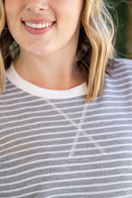 Load image into Gallery viewer, Lola Striped Thermal Top - Grey