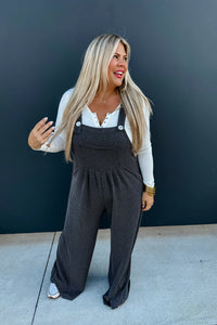 Karli Boho Overalls-Charcoal