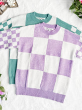 Load image into Gallery viewer, Checkered Pullover Sweater - Dusty Jade