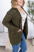Load image into Gallery viewer, Open Knit Cardigan - Olive
