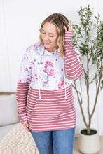 Load image into Gallery viewer, Hailey Pullover Hoodie - Pink Bloom and Stripes