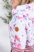Load image into Gallery viewer, Hailey Pullover Hoodie - Pink Bloom and Stripes