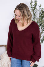 Load image into Gallery viewer, Bethany Bow Knit Sweater - Burgundy
