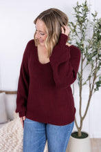Load image into Gallery viewer, Bethany Bow Knit Sweater - Burgundy