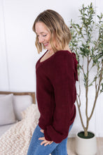 Load image into Gallery viewer, Bethany Bow Knit Sweater - Burgundy