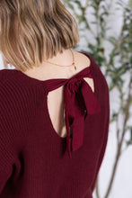 Load image into Gallery viewer, Bethany Bow Knit Sweater - Burgundy