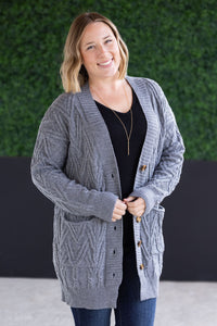 Brooks Button Sweater Cardigan - Grey