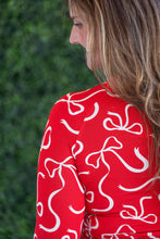 Load image into Gallery viewer, Blair Long Sleeve Top - Red and White Ribbons