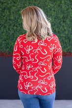 Load image into Gallery viewer, Alyssa Long Sleeve Top - Red and White Ribbons