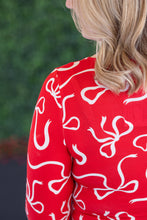 Load image into Gallery viewer, Alyssa Long Sleeve Top - Red and White Ribbons