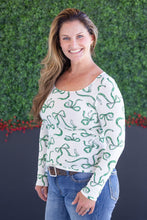 Load image into Gallery viewer, Alyssa Long Sleeve Top - Green Ribbons