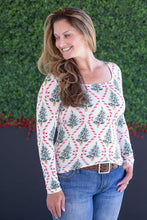 Load image into Gallery viewer, Alyssa Long Sleeve Top - Candy Cane Lane