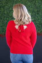 Load image into Gallery viewer, Bethany Bow Knit Sweater - Red