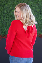 Load image into Gallery viewer, Bethany Bow Knit Sweater - Red
