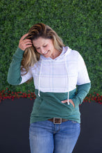 Load image into Gallery viewer, Hailey Pullover Hoodie - Mint and Red Plaid and Evergreen