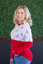 Load image into Gallery viewer, Natalie Pullover - Candy Cane Lane and Red