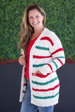 Load image into Gallery viewer, Stripe Cardigan - Christmas Stripe