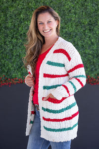 Stripe Cardigan - Christmas Stripe