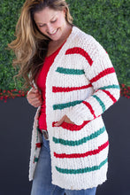 Load image into Gallery viewer, Stripe Cardigan - Christmas Stripe
