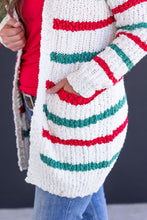 Load image into Gallery viewer, Stripe Cardigan - Christmas Stripe