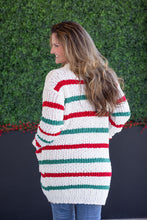 Load image into Gallery viewer, Stripe Cardigan - Christmas Stripe